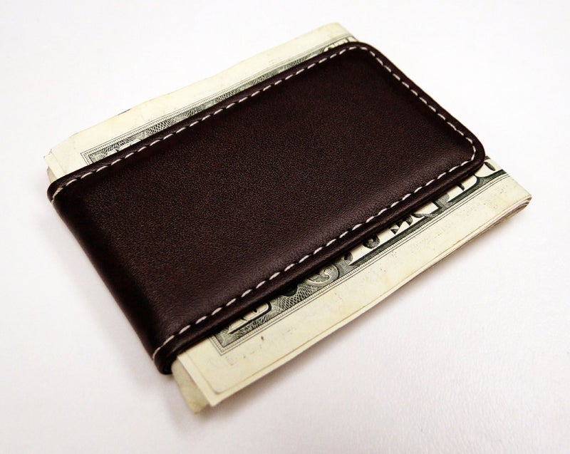 Tapp Collections Fine Leather Magnetic Money Clip - Brown - Image 3